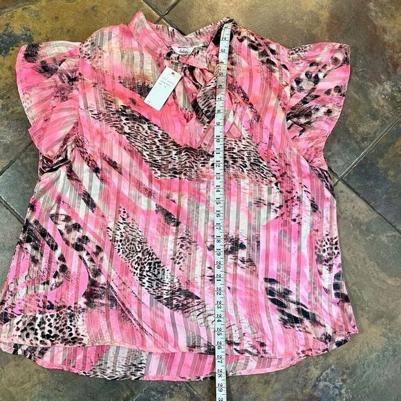NWT Dalin Hot Pink Neck Tie Blouse 2X - Picture 6 of 12